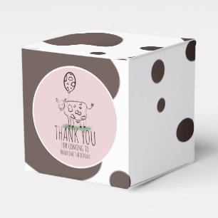 Funny Cow Farm Animal Birthday Party Pink Favour Box