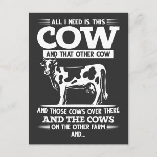 Funny Cow Farmer Cattle Farming Quotes Postcard