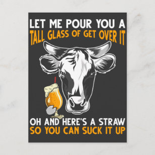 Funny Cow Farmer Quote Beer Lover Postcard