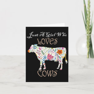 Funny Cow Flower Graphic & Quote Just A Girl W Card
