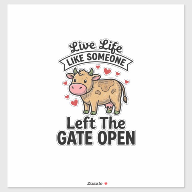Funny Cow Gate Open Vintage Engraving Shirt Design (Sheet)