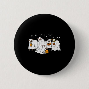 Funny Cow Ghost Halloween Farmer Trick Or Treat Co 6 Cm Round Badge
