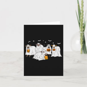 Funny Cow Ghost Halloween Farmer Trick Or Treat Co Card