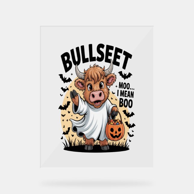 Funny Cow Halloween Acrylic Sign (Front)