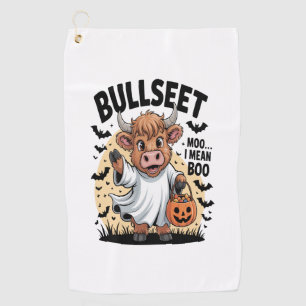 Funny Cow Halloween Golf Towel