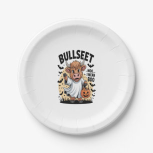 Funny Cow Halloween Paper Plate
