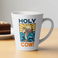 Funny Cow Holy Cow! Visual Pun Animal Cartoon