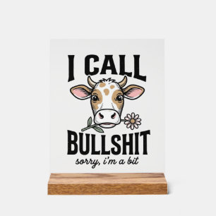 Funny Cow I Call Vintage Shirt Design_1 Acrylic Sign