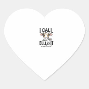 Funny Cow I Call Vintage Shirt Design_1 Heart Sticker