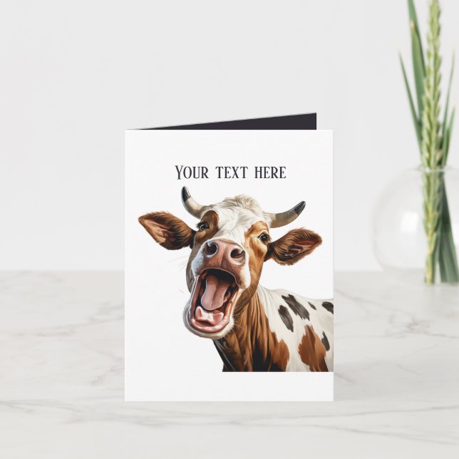 Funny cow lovers customisable  card (Front)