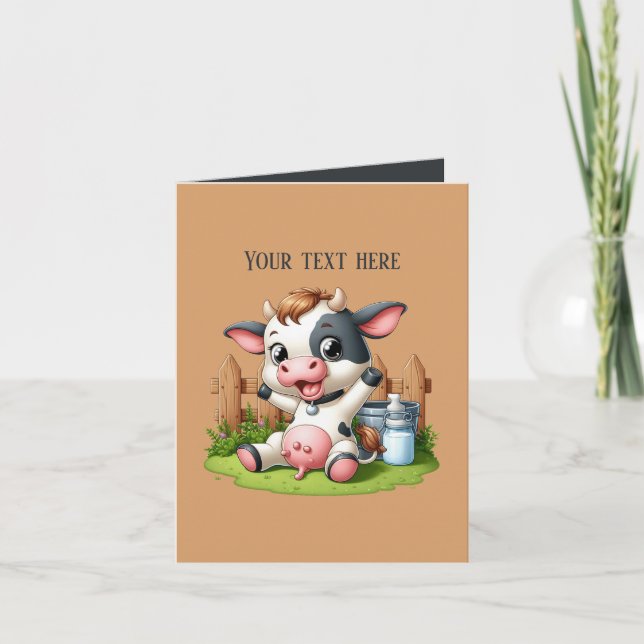 Funny cow lovers customisable  card (Front)