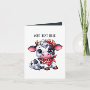 Funny cow lovers customisable  card