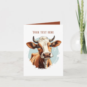 Funny cow lovers customisable  card