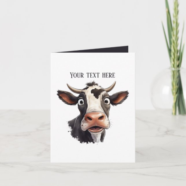Funny cow lovers customisable  card (Front)