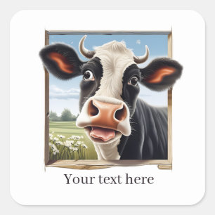 Funny cow lovers customizable  square sticker