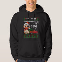Funny Cow lovers Cute Cow Santa Hat Ugly Christmas