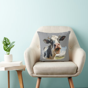 Funny cow lovers farm animal cushion