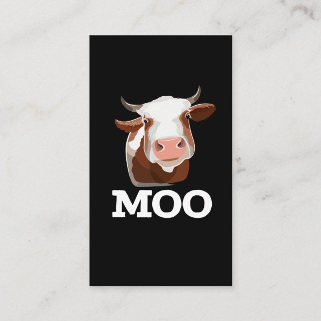 Funny Cow Moo Farm Animal Humour Business Card (Front)