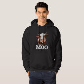 Funny Cow Moo Farm Animal Humour Hoodie (Front Full)