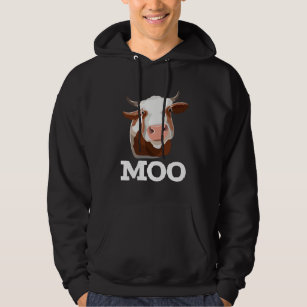 Funny Cow Moo Farm Animal Humour Hoodie