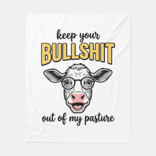 Funny Cow Pasture Vintage Shirt Design_1 Fleece Blanket