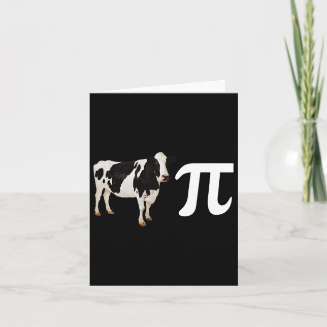 Funny Cow Pi Day  Card (Front)