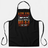 funny cow pig chicken bbq party word  apron (Front)