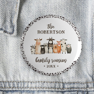 Funny Cow Print Country Family Reunion 6 Cm Round Badge