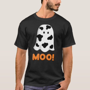 Funny cow print ghost with moo halloween costume T-Shirt