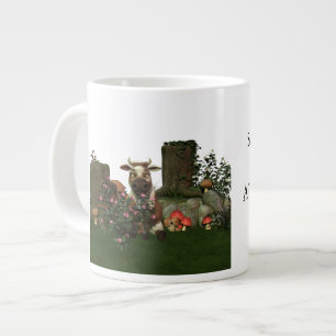 Funny Cow Pun "Something in the way she moos.." Large Coffee Mug