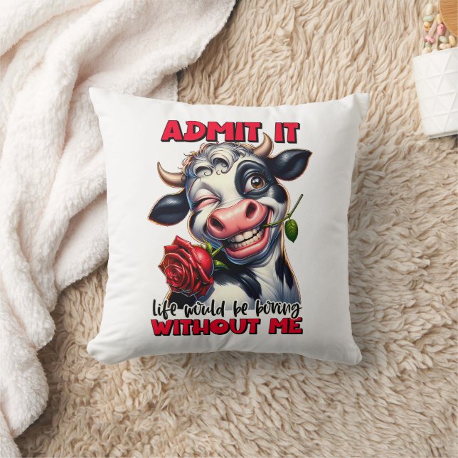 Funny Cow Quote Saying  Cushion (Blanket)