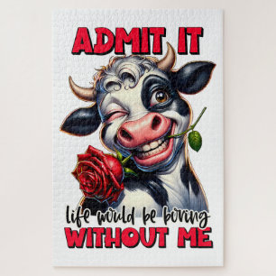 Funny Cow Quote Saying  Jigsaw Puzzle