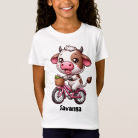 Funny cow riding a bike
