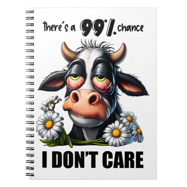 Funny Cow Sarcastic Quote And Sayings Notebook (Front)
