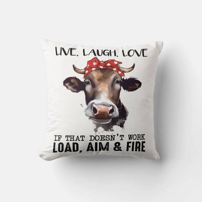 Funny Cow Saying Cushion (Front)