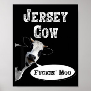 Funny Cow Shirt New Jersey Cow Lover Farm Animal R Poster