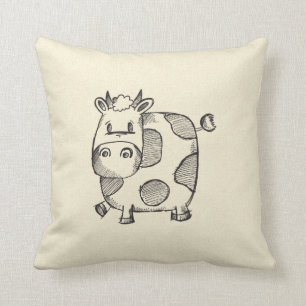 Funny Cow Sketch Cushion
