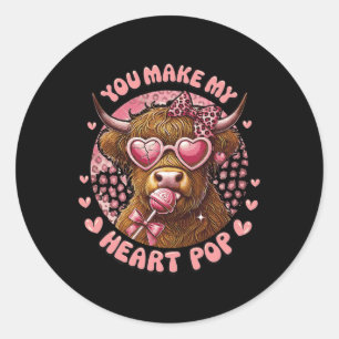Funny Cow Summer Vacation Design Cute Cow Lover Classic Round Sticker