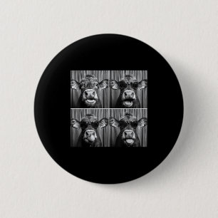 Funny Cow Sungles  6 Cm Round Badge
