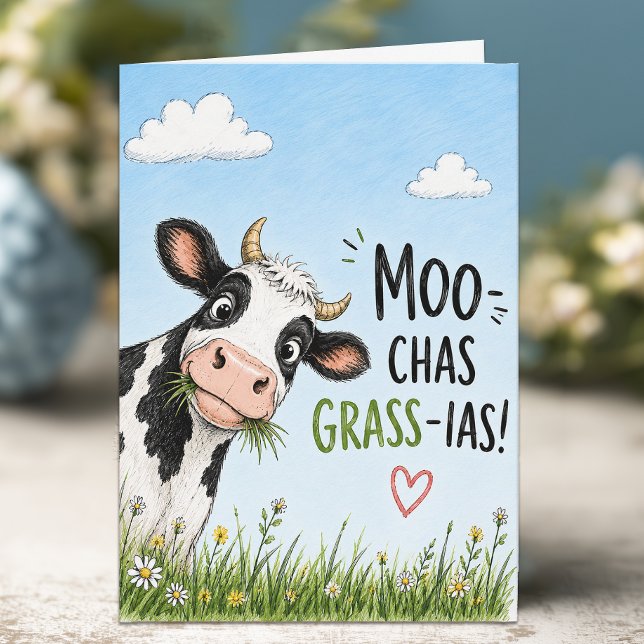 Funny Cow Thank You Card (Funny Cow Thank You Card)