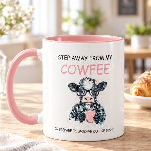 Funny Cow Touch My Coffee, I’ll slap you Mug