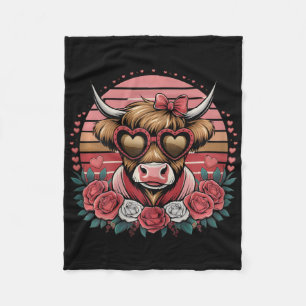 Funny Cow Valentines Day For Girls Women Cow Lover Fleece Blanket