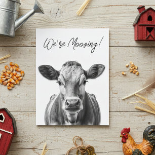 Funny Cow We're Mooving Moving Announcement  Postcard