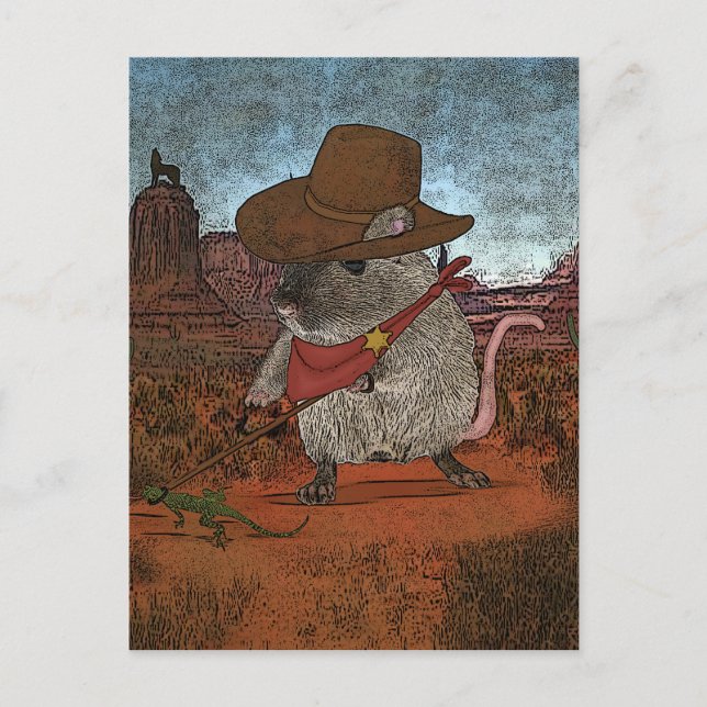 Funny Cowboy Birthday Postcard (Front)