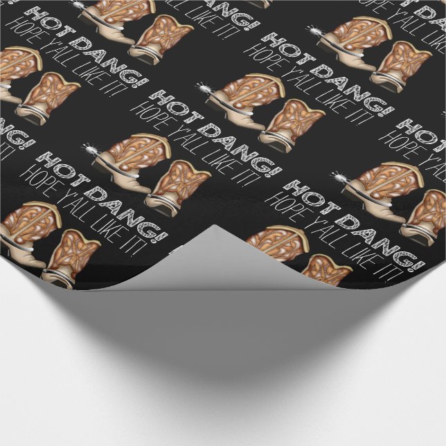 Funny Cowboy Boot Wrapping Paper (Corner)