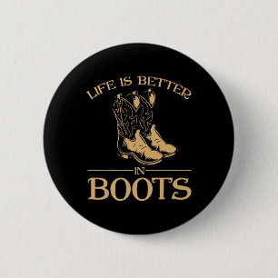 Funny Cowboy Boots Line Dance Horseck Riding Cowbo 6 Cm Round Badge