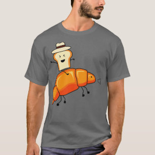 Funny Cowboy Bread Toast Riding Croissant Horse  T-Shirt