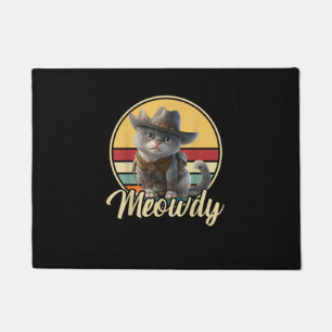 Funny Cowboy Cat Mashup Meow Howdy Kitten Lovers M Doormat
