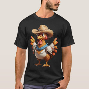 Funny cowboy chicken cowboy graphic t shirt
