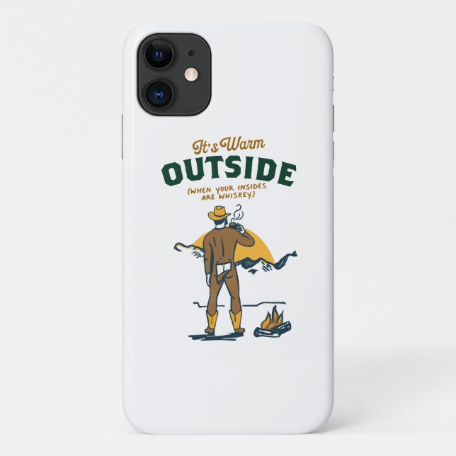 Funny Cowboy Drinking Whiskey Case-Mate iPhone Case (Back)